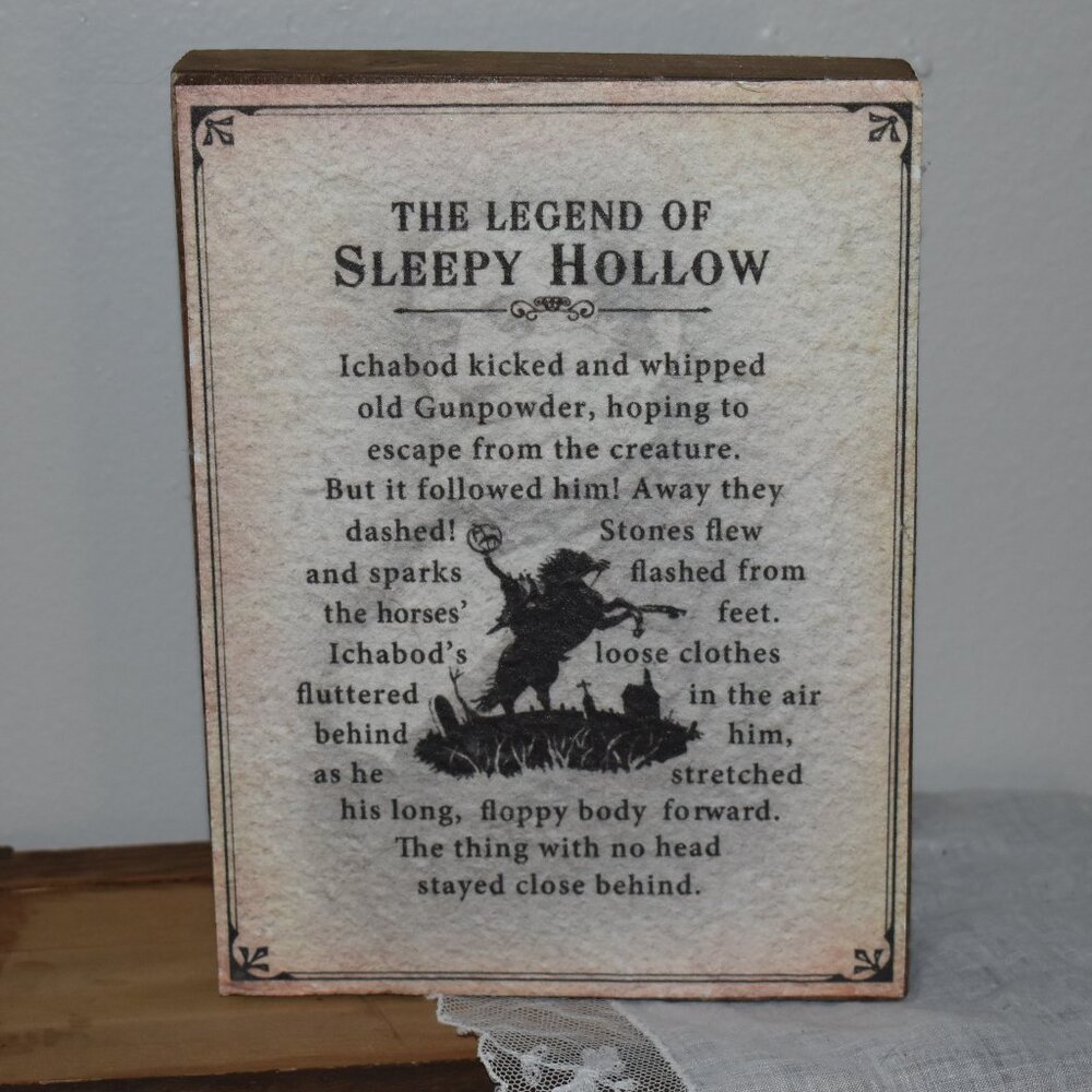 The Legend Of Sleepy Hollow Headless Horseman Plaque Sign Gothic Halloween Decor